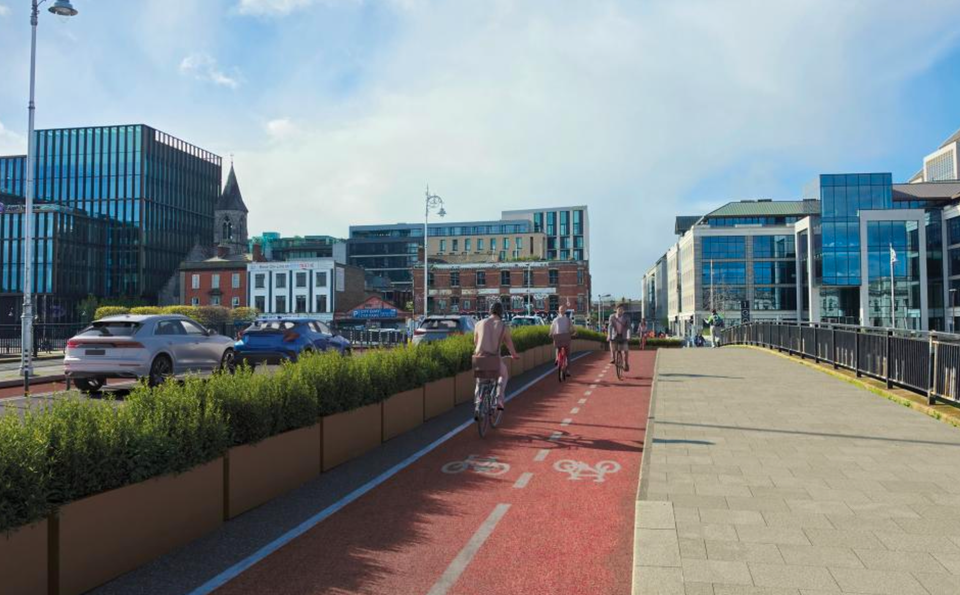 Cycling past Connolly